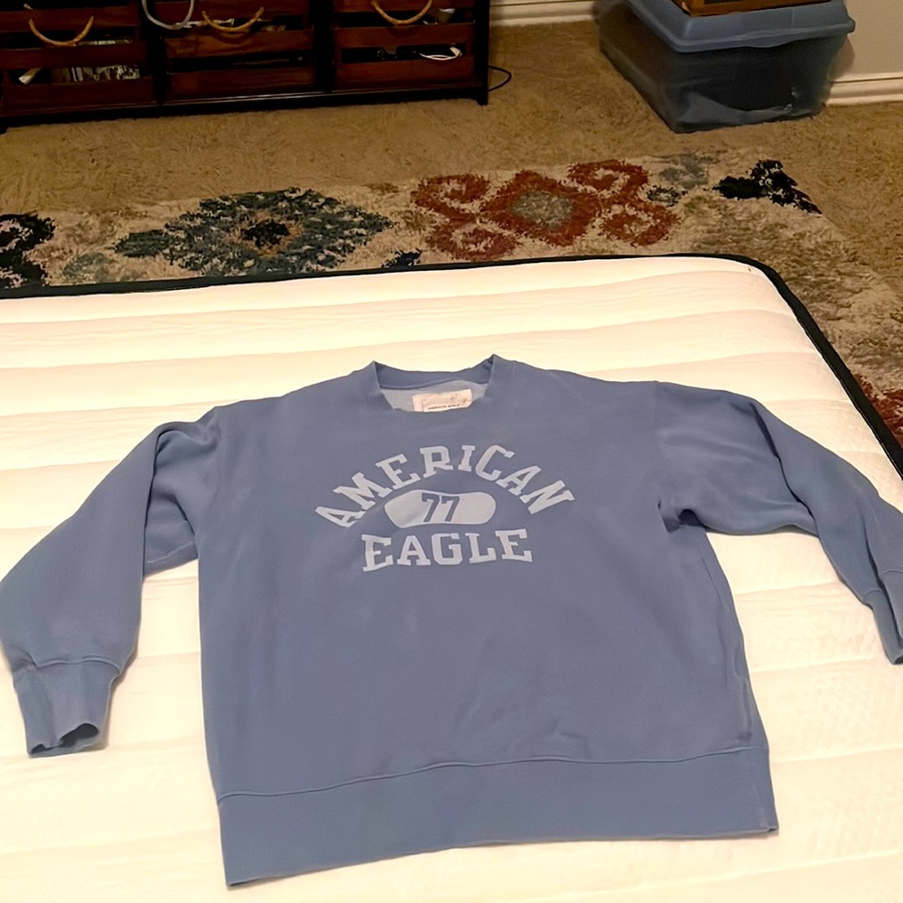dusty blue american eagle sweatshirt